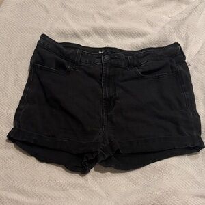 Old Navy Women's Dark Black Jean Shorts Size 14